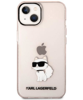 Originalen KARL LAGERFELD ovitek iPhone 14 - IML NFT Choupette Logo - prozorno roza ovitek - KLHCP14SHNCHTCP - slika 4
