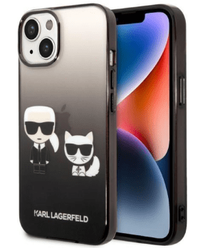 Originalen KARL LAGERFELD ovitek iPhone 14 Plus - Full Bodies - Gradient črna zaščita - KLHCP14STGKCK - slika 2