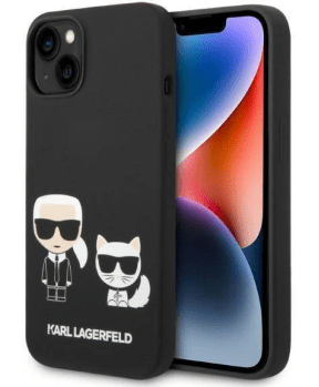 Originalen KARL LAGERFELD ovitek MagSafe iPhone 14 6.1 - Full Bodies - črn silikonska zaščita - KLHMP14SSSKCK - slika 2