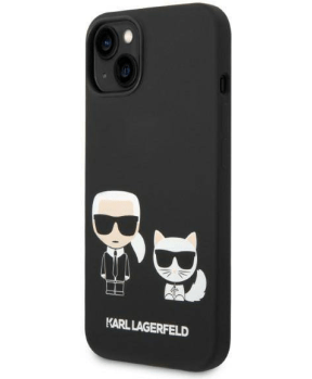 Originalen KARL LAGERFELD ovitek MagSafe iPhone 14 6.1 - Full Bodies - črn silikonska zaščita - KLHMP14SSSKCK - slika 3