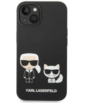 Originalen KARL LAGERFELD ovitek MagSafe iPhone 14 6.1 - Full Bodies - črn silikonska zaščita - KLHMP14SSSKCK - slika 4