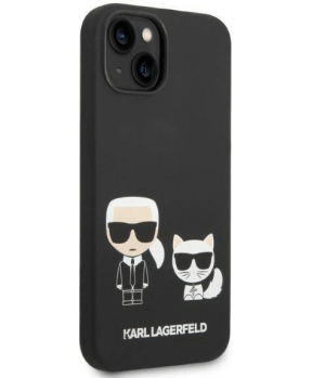 Originalen KARL LAGERFELD ovitek MagSafe iPhone 14 6.1 - Full Bodies - črn silikonska zaščita - KLHMP14SSSKCK - slika 5
