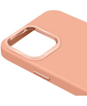 Satin silikonski ovitek za iPhone 14 6.1 - mareličen - slika 3