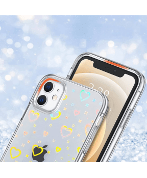 Clear Case silikonski ovitek Hologram za iPhone 14 Pro Max - prozoren s srčki - slika 4