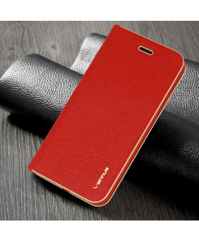 Havana Premium preklopna torbica Samsung Galaxy S23 5G - rdeč z zlatim robom - slika 3