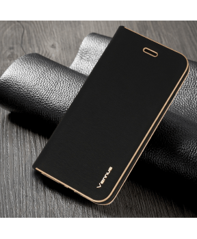 Havana Premium preklopna torbica Samsung Galaxy A14 - črna z zlatim robom - slika 3