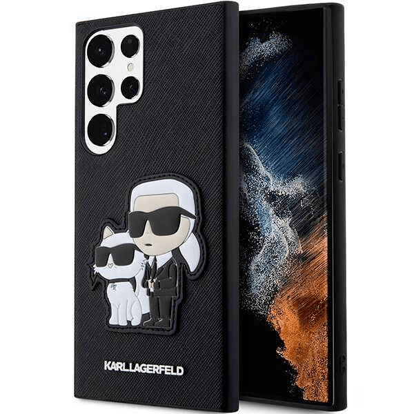 Originalen KARL LAGERFELD ovitek Samsung Galaxy S23 Ultra 5G - IML NFT Full Bodies - črna zaščita - KLHCS23LSANKCPK