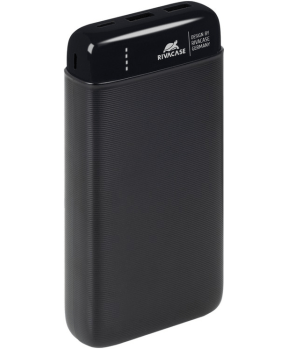RIVACASE Prenosna baterija VA2180 ("Powerbank") 20.000 mAh 10W, črn z 2x USB-A izhodoma ter LED indikatorjem, ki omogoča simultano polnjenje 3 naprav - slika 2