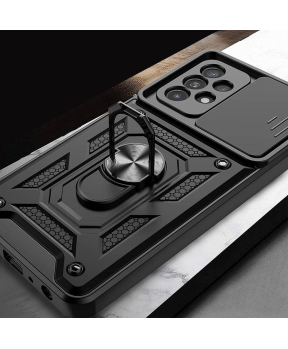 Silikonski ovitek Armor Ring z zaščito kamere za Samsung Galaxy A54 - črn - slika 5
