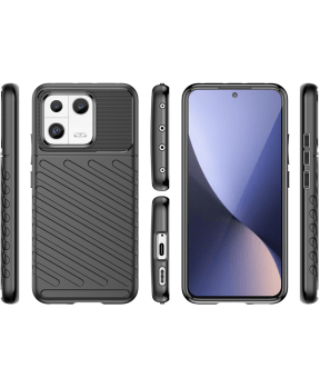 Silikonski ovitek Thunder Armor za Xiaomi 13 - črn - slika 3