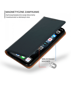 Special usnjena preklopna torbica za Samsung Galaxy A54 - modra - slika 5