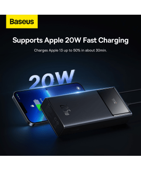 Baseus prenosna baterija Star Lord PPXJ20 powerbank 20.000 mAh 22,5W 2xUSB + 1x Type C - črn - slika 4