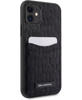 Originalen KARL LAGERFELD ovitek iPhone 11 - Saffiano Monogram - Card Slot - KLHCN61SAKLHPPK - slika 2