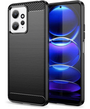 Silikonski ovitek za Xiaomi Redmi 12 4G - mat carbon črn - slika 2