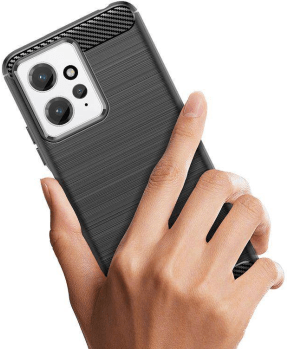 Silikonski ovitek za Xiaomi Redmi 12 4G - mat carbon črn - slika 3