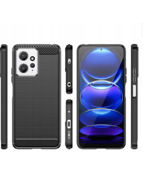Silikonski ovitek za Xiaomi Redmi 12 4G - mat carbon črn - slika 4