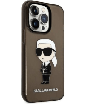 Originalen KARL LAGERFELD ovitek iPhone 14 Pro - IML NFT Karl Full Body - prozorno črn ovitek- KLHCP14LHNIKTCK - slika 5