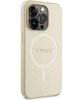 Originalni GUESS ovitek GUHMP15LPSAHMCB z Magsafe Saffiano za iPhone 15 Pro - zlat - slika 5