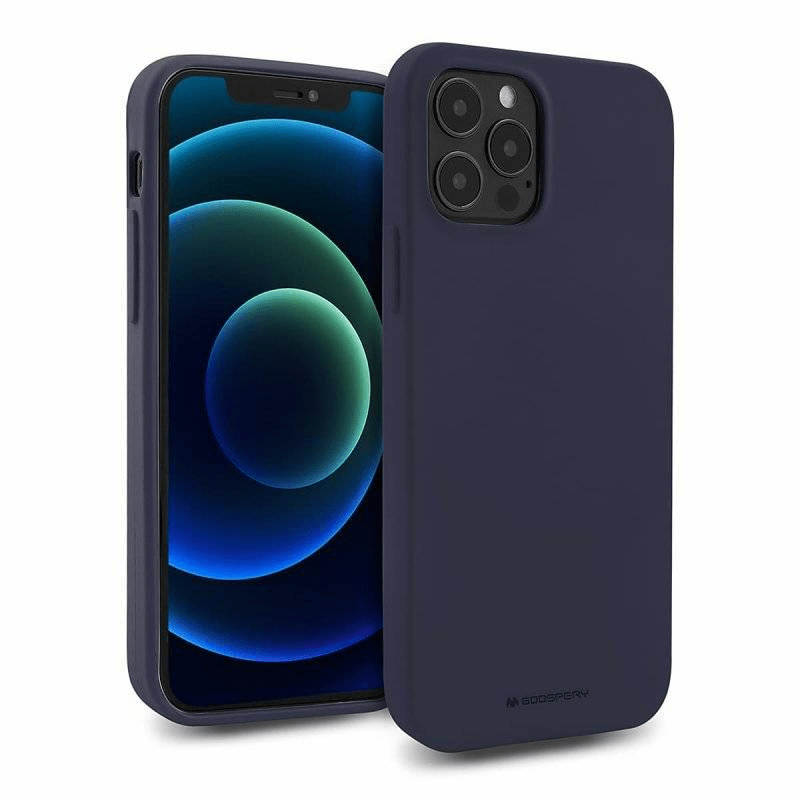 Goospery Soft Feeling silikonski ovitek za iPhone 14 - temno moder