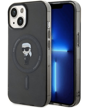 Originalen KARL LAGERFELD MagSafe ovitek iPhone 15, iPhone 14, iPhone 13 6.1 - Karls full body - prozorno črn - KLHMP15SHFCKNOK - slika 2