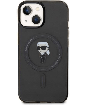 Originalen KARL LAGERFELD MagSafe ovitek iPhone 15, iPhone 14, iPhone 13 6.1 - Karls full body - prozorno črn - KLHMP15SHFCKNOK - slika 4
