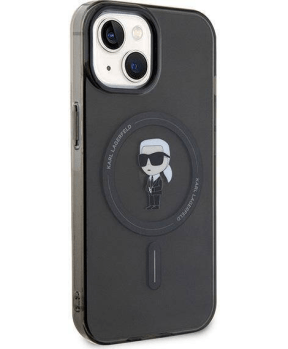 Originalen KARL LAGERFELD MagSafe ovitek iPhone 15, iPhone 14, iPhone 13 6.1 - Karls full body - prozorno črn - KLHMP15SHFCKNOK - slika 5