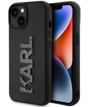 Originalen KARL LAGERFELD ovitek iPhone 15 - Logo 3D - črna zaščita - KLHCP15S3DMBKCK - slika 2