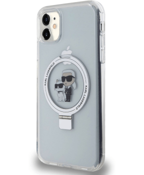 Originalen KARL LAGERFELD MagSafe ovitek iPhone 11 / iPhone XR - S stojalom - Karls full body - prozoren - KLHMN61HMRSKCH - slika 3