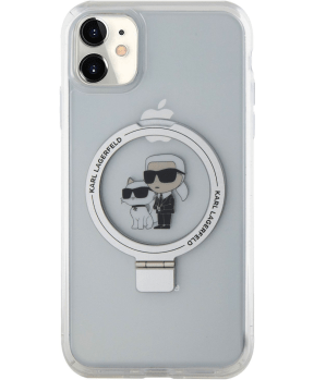 Originalen KARL LAGERFELD MagSafe ovitek iPhone 11 / iPhone XR - S stojalom - Karls full body - prozoren - KLHMN61HMRSKCH - slika 4