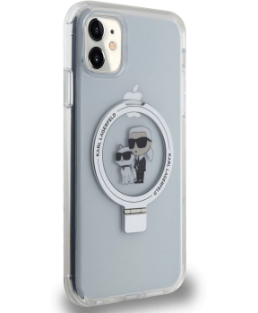 Originalen KARL LAGERFELD MagSafe ovitek iPhone 11 / iPhone XR - S stojalom - Karls full body - prozoren - KLHMN61HMRSKCH - slika 5