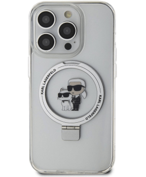 Originalen KARL LAGERFELD MagSafe ovitek iPhone 15 Pro Max - S stojalom - Karls full body - prozoren - KLHMP15XHMRSKCH - slika 4