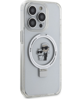 Originalen KARL LAGERFELD MagSafe ovitek iPhone 15 Pro Max - S stojalom - Karls full body - prozoren - KLHMP15XHMRSKCH - slika 5