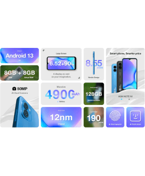 AGM pametni telefon Note N1 8GB/128GB DS Android 13, Kamera 50MP črn - slika 4