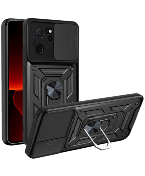 Silikonski ovitek Armor Ring z zaščito kamere za Xiaomi Redmi Note 12 4G - črn - slika 2