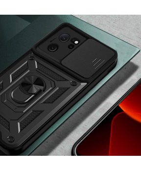 Silikonski ovitek Armor Ring z zaščito kamere za Xiaomi Redmi Note 12 4G - črn - slika 4