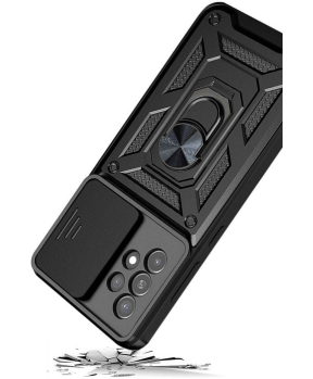 Silikonski ovitek Armor Ring z zaščito kamere za Samsung Galaxy A15 5G - črn - slika 4