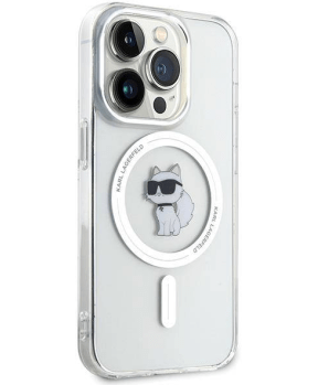 Originalen KARL LAGERFELD MagSafe ovitek iPhone 15 Pro - Karls full body - prozoren - KLHMP15LHFCCNOT - slika 5