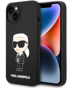 Originalen KARL LAGERFELD ovitek iPhone 14 Plus - IML NFT Karls Full Body - črn silikonska zaščita - KLHCP14MSNIKBCK - slika 2