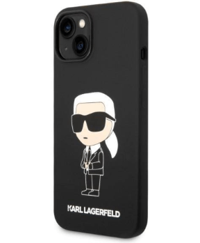 Originalen KARL LAGERFELD ovitek iPhone 14 Plus - IML NFT Karls Full Body - črn silikonska zaščita - KLHCP14MSNIKBCK - slika 3