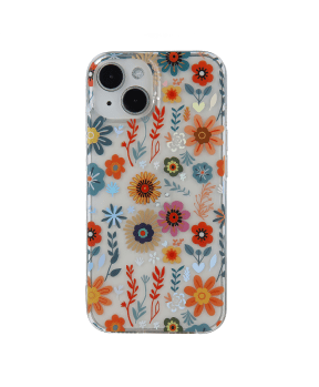 Silikonski ovitek Hippie Flower za iPhone 15 - oranžen - slika 5