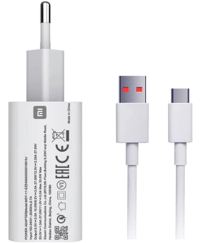 Xiaomi polnilec MDY-11-EZ USB A 33W s kablom Type C 3A - bel (Bulk) - slika 2
