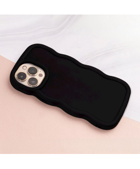 Bubble silikonski ovitek za iPhone 16 Plus - črn - slika 4