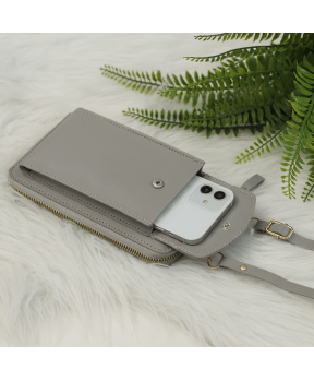Onasi torbica denarnica za mobilni telefon - siva - slika 5