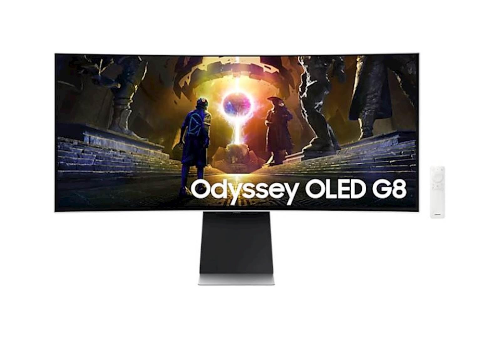 Monitor Samsung 34" OLED G85SD Odyssey G8 ukrivljen, 3440x1440, 2x HDMI, DP, USB, Wi-Fi