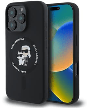 Originalen KARL LAGERFELD ovitek MagSafe iPhone 16 Pro Max - Karl and Choupette - črn - KLHMP16XSCMKCRHK - slika 2
