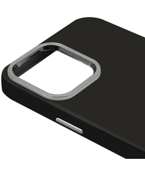 Satin silikonski ovitek za iPhone 16 Pro Max - črn - slika 4