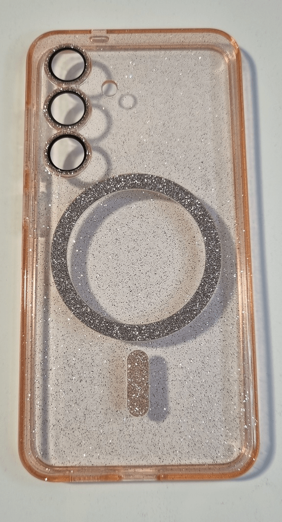 Silikonski ovitek Glitter MagSafe za Samsung Galaxy S25 5G - roza z bleščicami