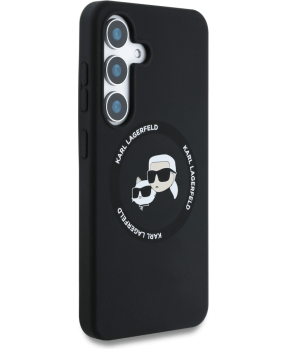 Originalen KARL LAGERFELD ovitek MagSafe Samsung Galaxy S25 5G - Heads - črn - KLHMS25SSKCHTCK - slika 5