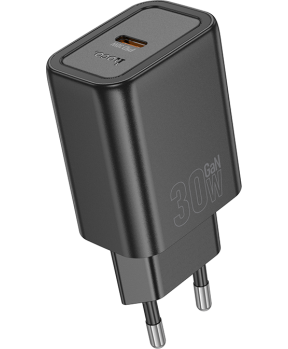 Hoco polnilec adapter N63 GaN PD 30W USB-A, Type C za Samsung - črn - slika 3