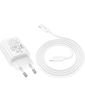 Hoco polnilec N60 GaN PD 20W Type C s kablom Type C na Lightning za iPhone - bel - slika 3